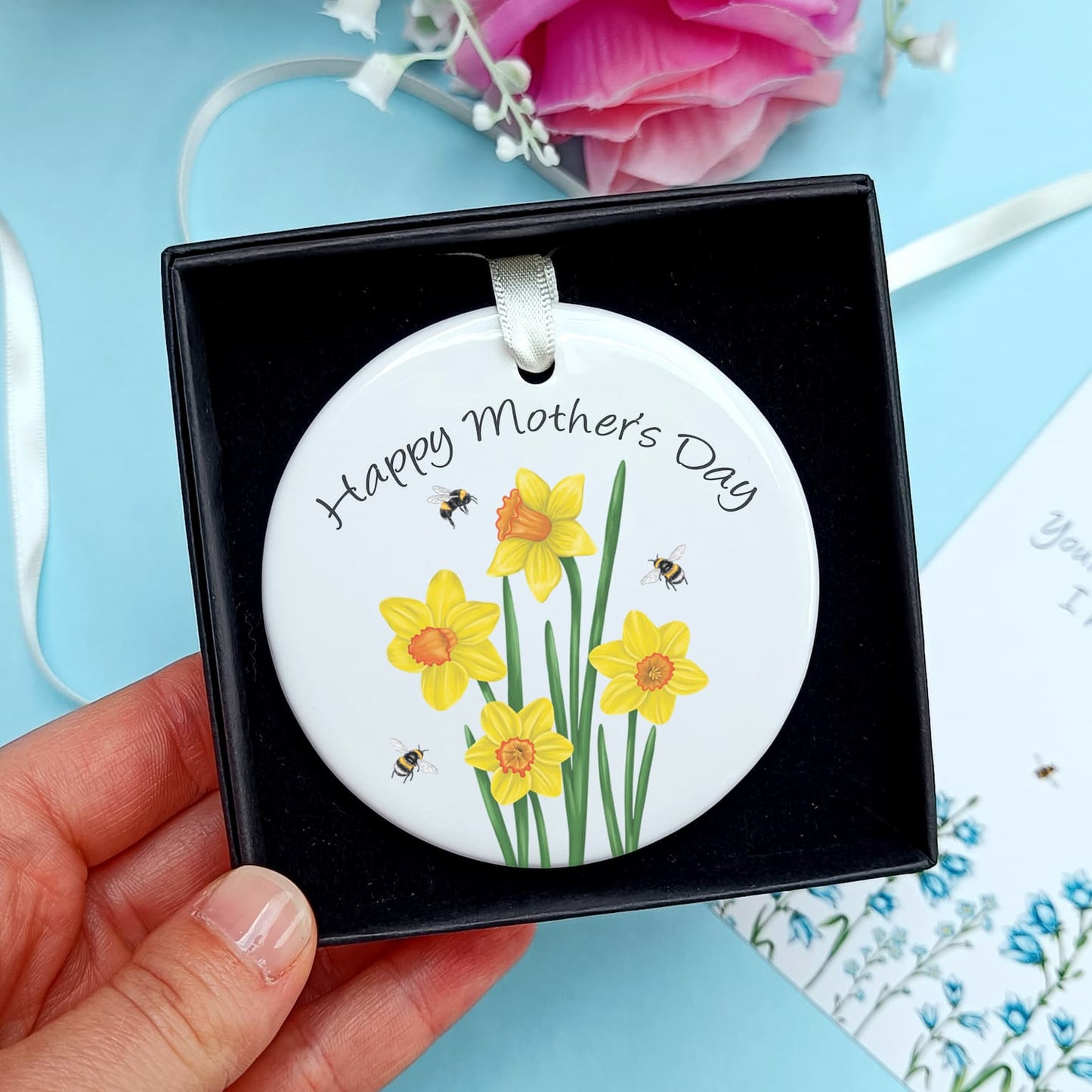 Personalised Mother's Day Daffodil Ceramic Decoration