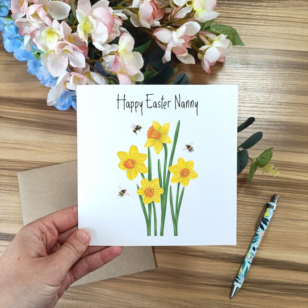 Personalised Daffodil Easter Card