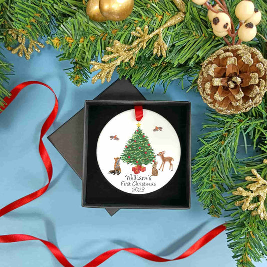 Personalised baby's first Christmas decoration 