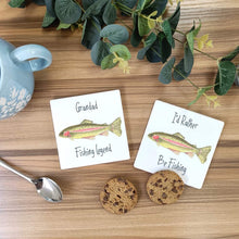 Load image into Gallery viewer, Personalised Fishing Ceramic Coaster
