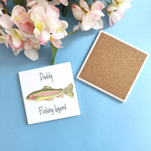 Load image into Gallery viewer, Personalised Fishing Ceramic Coaster
