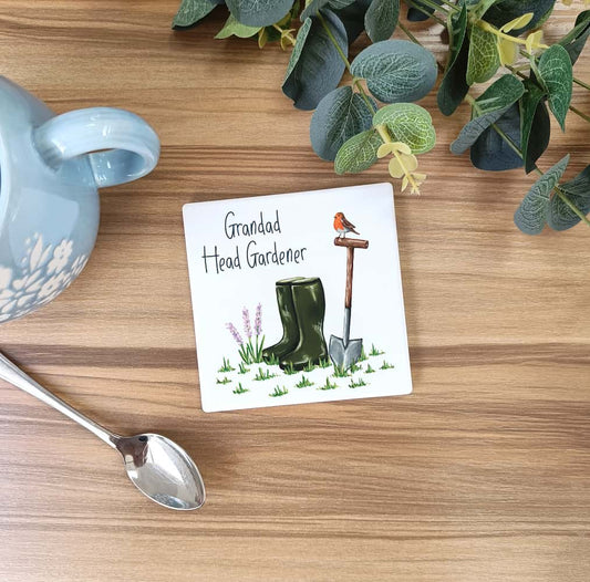 Personalised Head Gardener Ceramic Coaster