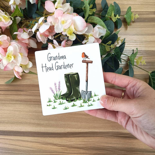 Personalised Head Gardener Ceramic Coaster