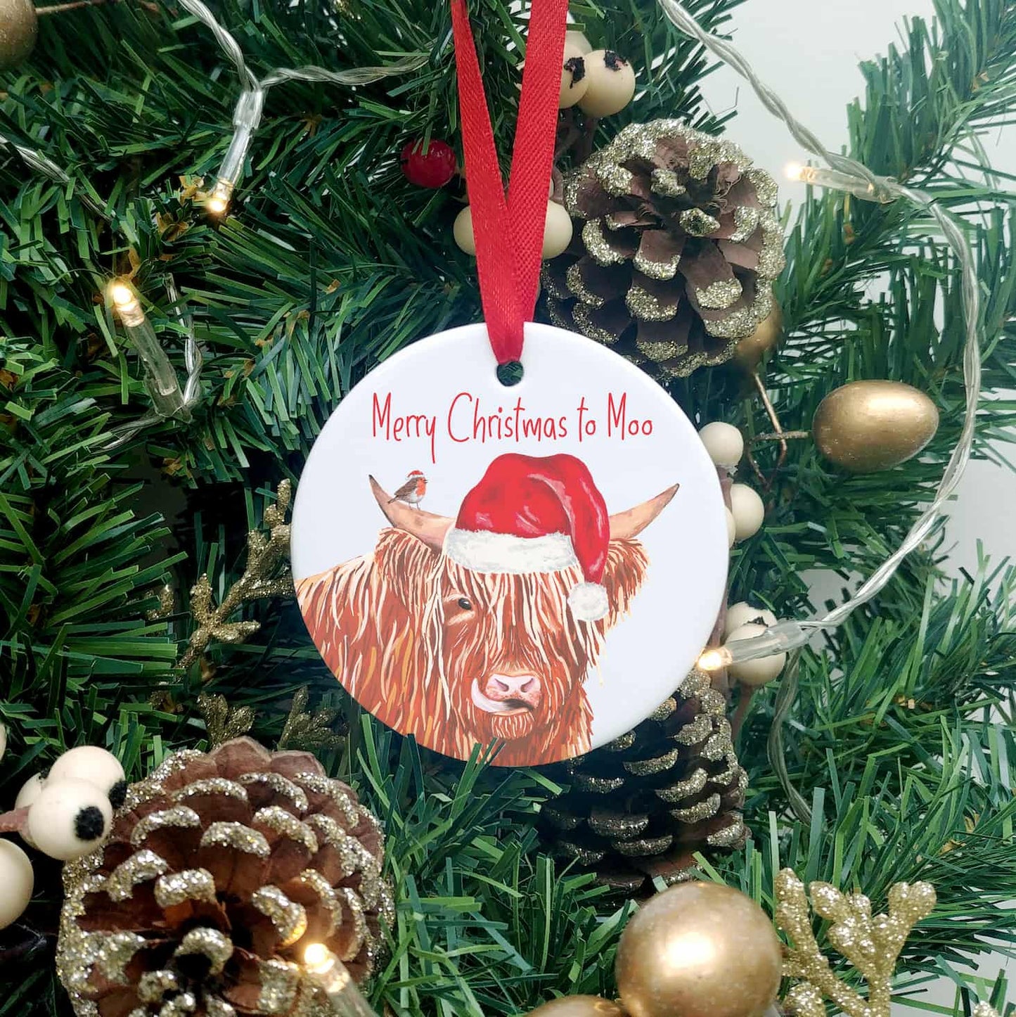 Highland Cow Christmas Tree Decoration