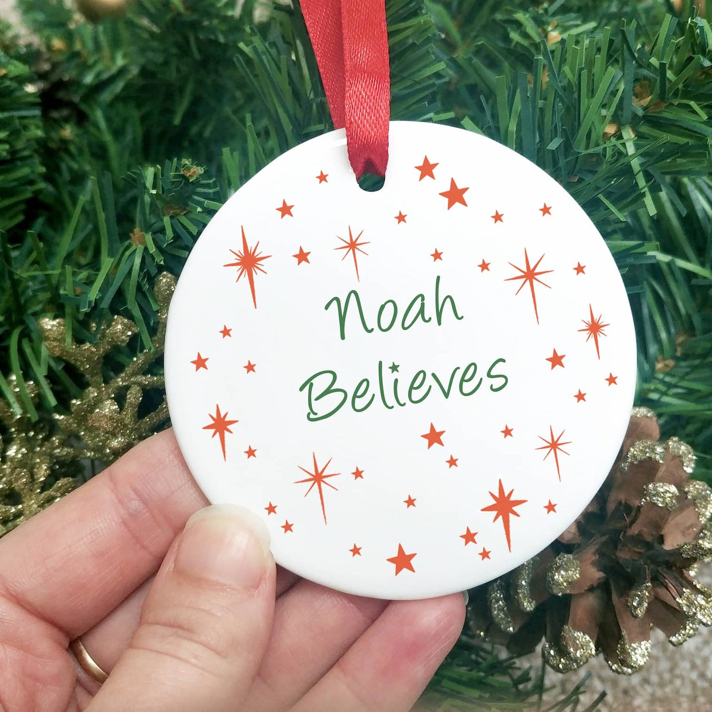 Personalised I Believe Christmas Tree Decoration