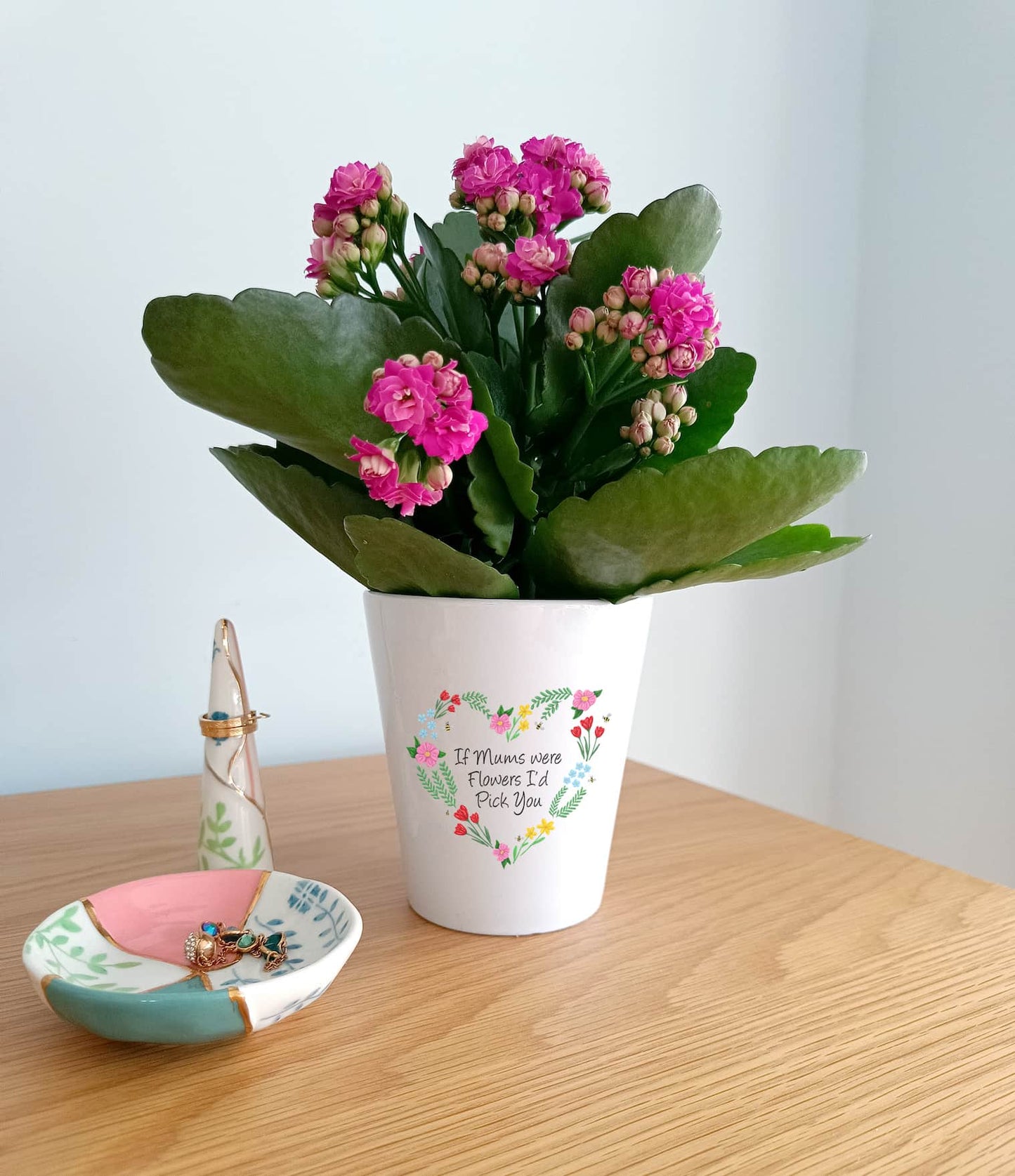 Personalised Floral Heart Plant Pot | If Mums were Flowers | Indoor Planter