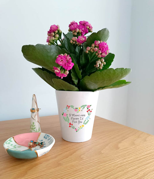 Personalised Floral Heart Plant Pot | If Mums were Flowers | Indoor Planter