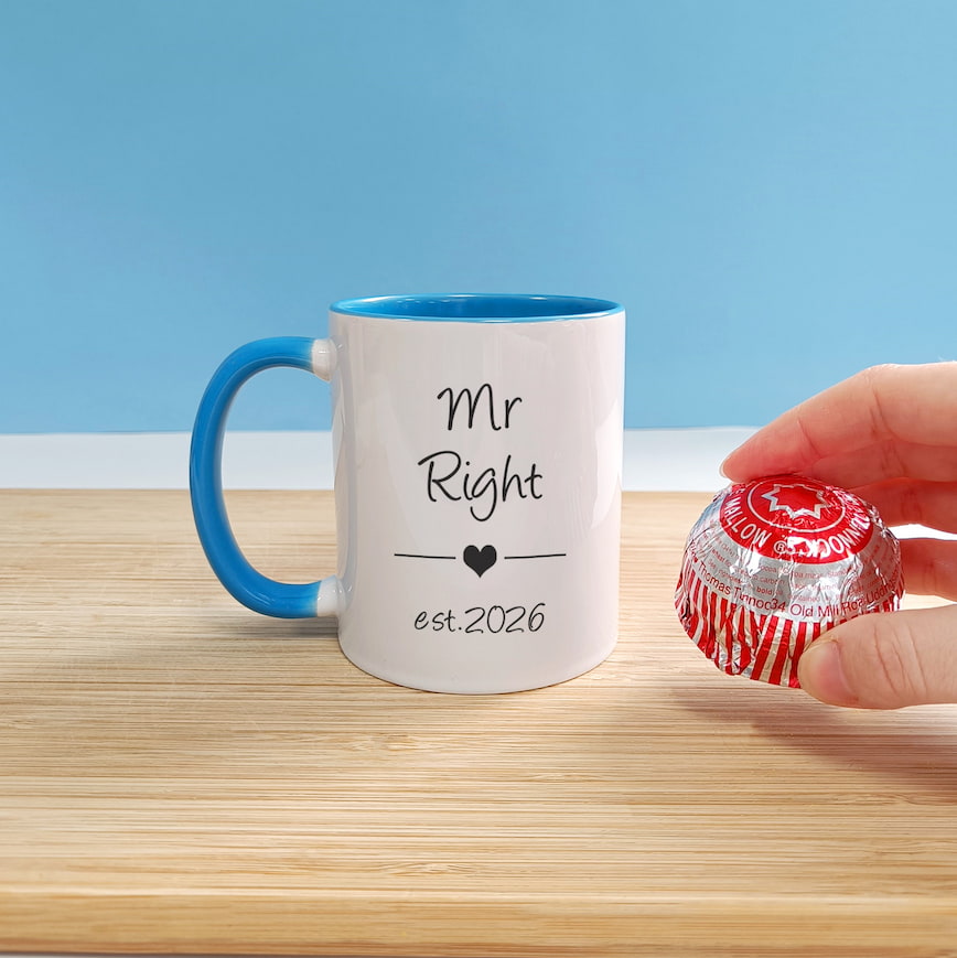 Personalised Mr Right and Mrs Always Right Mugs