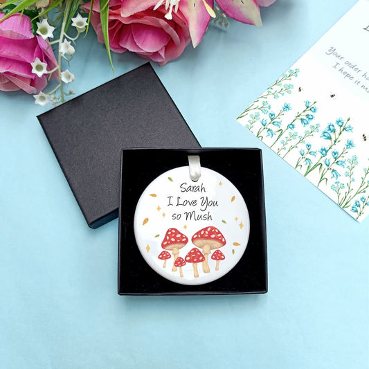 Personalised Mushroom Decoration | Toadstool Autumn Ornament