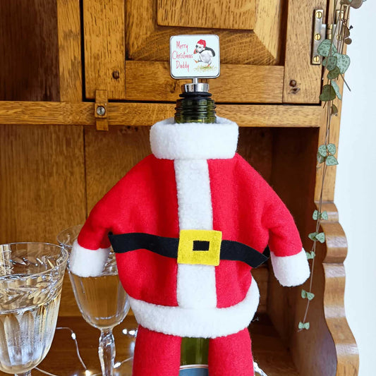 Personalised Puffin Christmas Bottle Stopper
