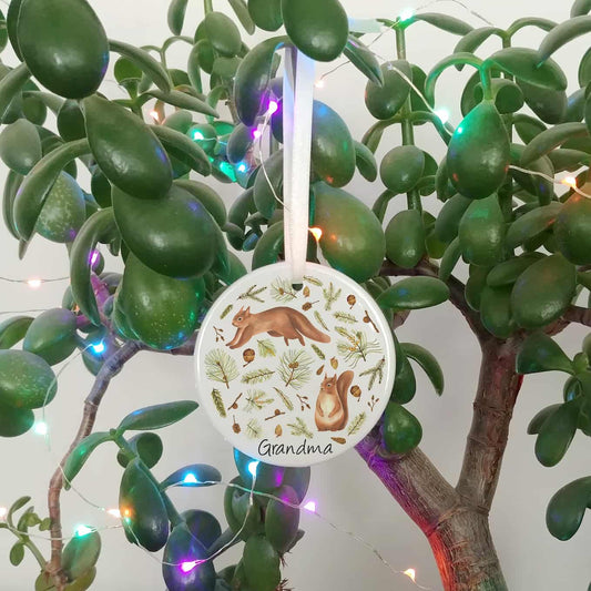 Personalised Red Squirrel Ceramic Decoration