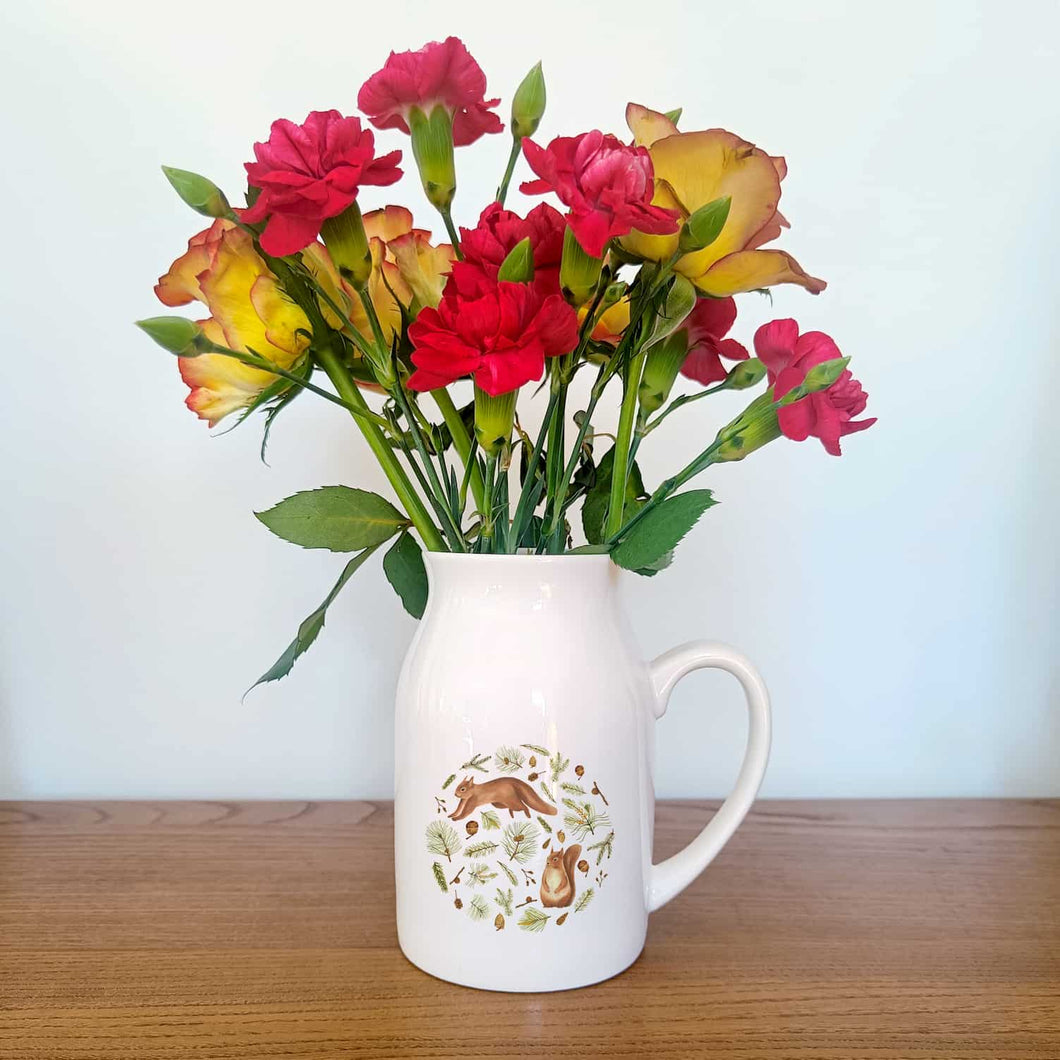 Personalised Red Squirrel Flower Jug