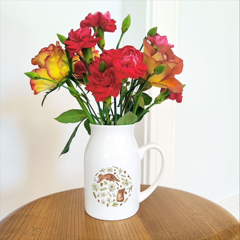 Personalised Red Squirrel Flower Jug