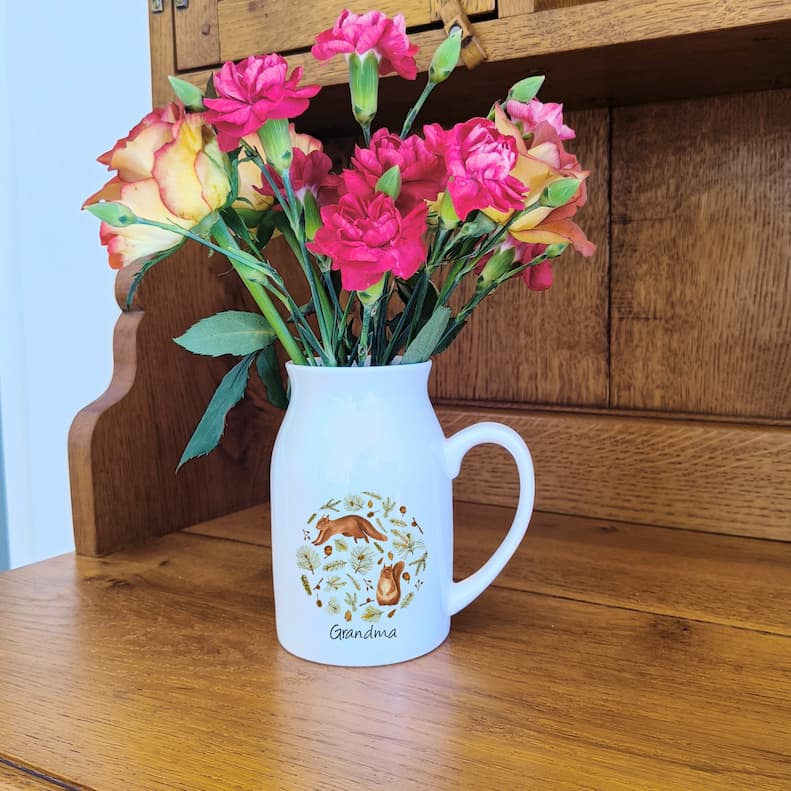 Personalised Red Squirrel Flower Jug