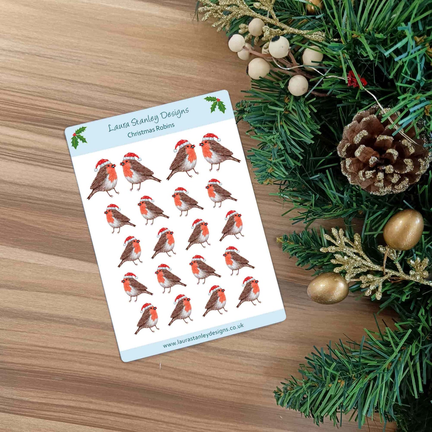 Christmas Robin Sticker Sheet