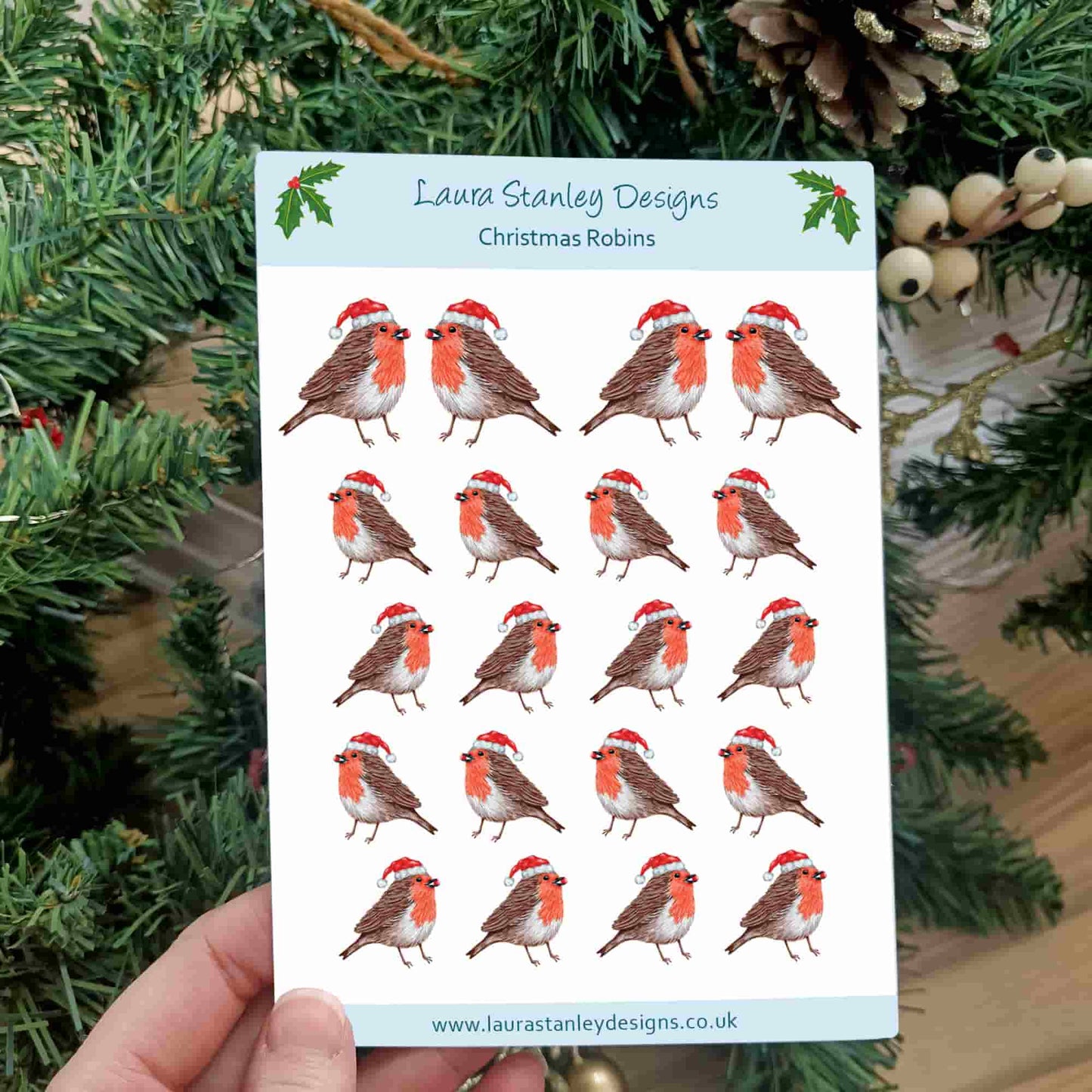 Christmas Robin Sticker Sheet