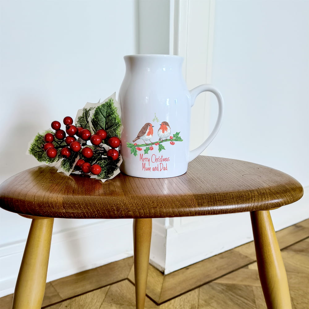 Christmas Robin Flower Jug