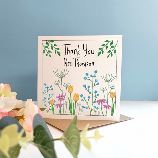 Personalised Teacher Thank You Card