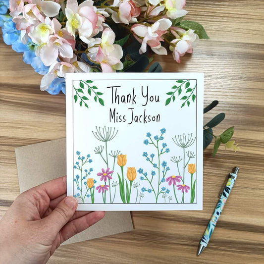 Personalised Teacher Thank You Card