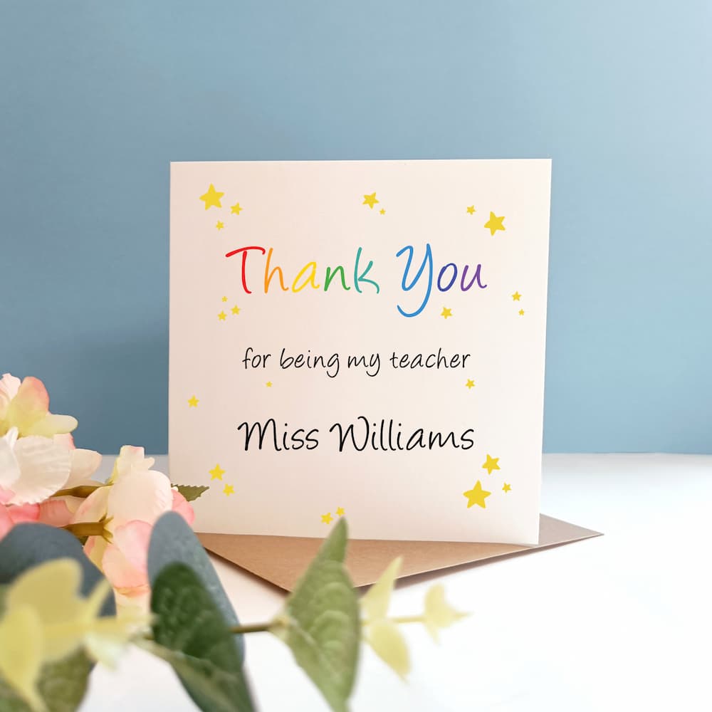 Thank You Star Teacher Card