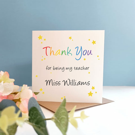 Thank You Star Teacher Card