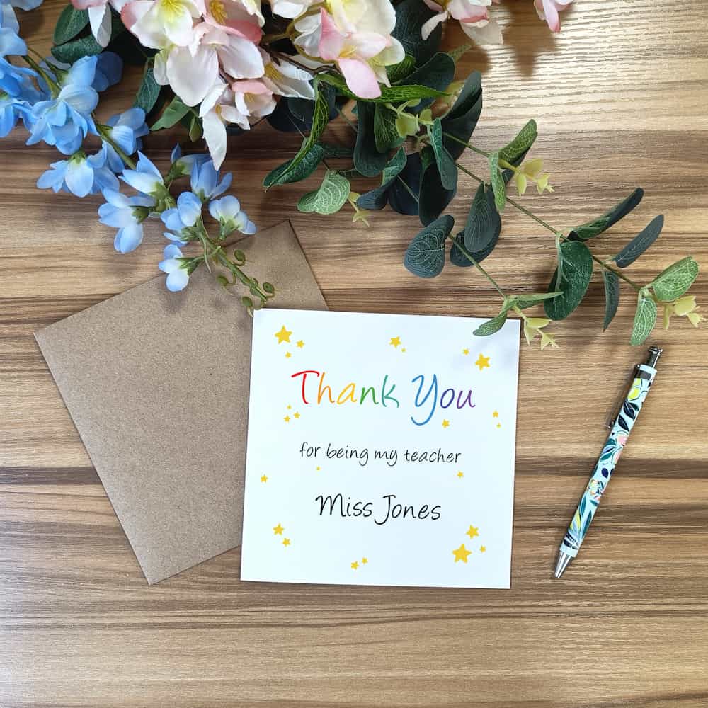 Thank You Star Teacher Card