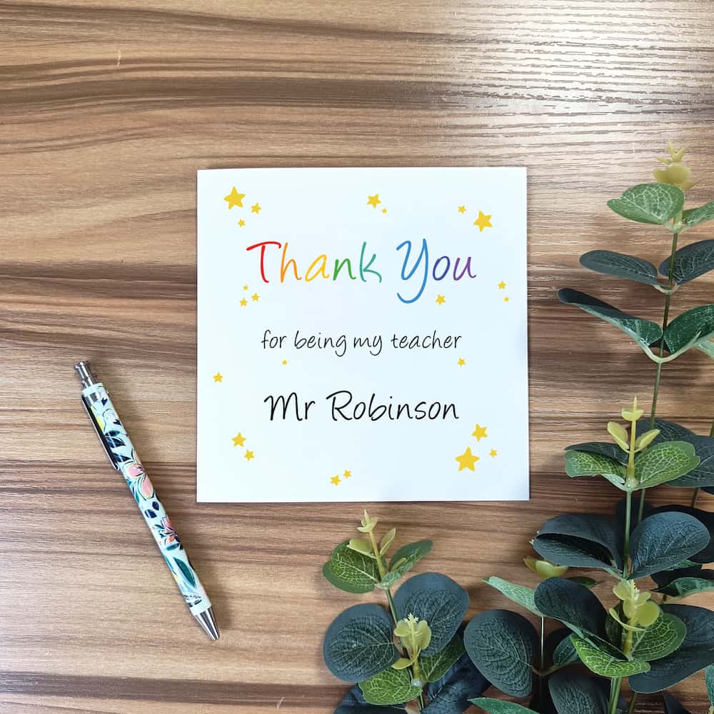 Thank You Star Teacher Card