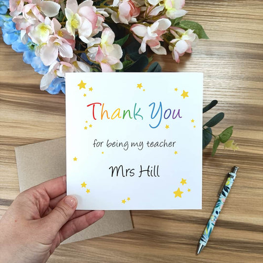 Thank You Star Teacher Card