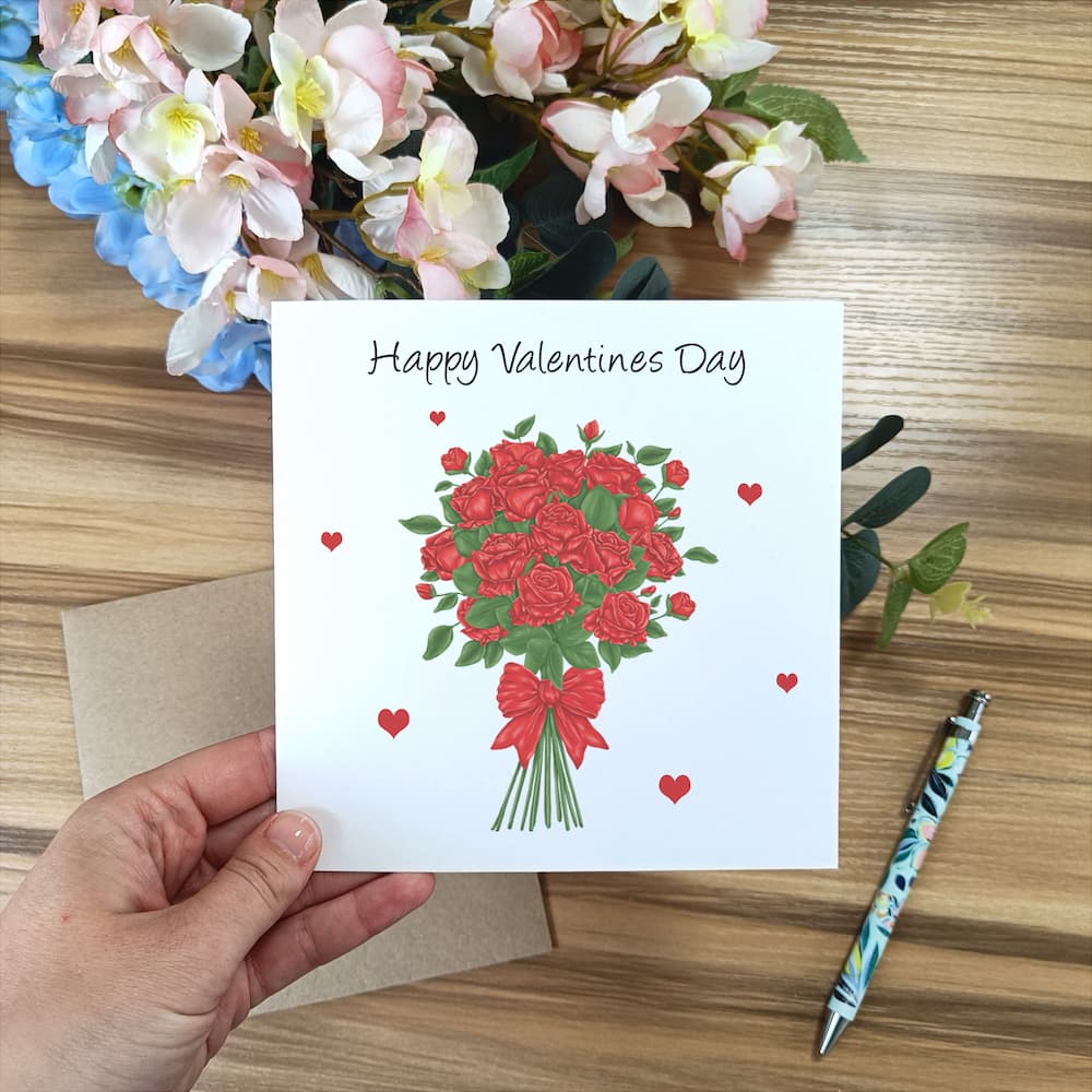 Personalised Roses Valentines Day Card