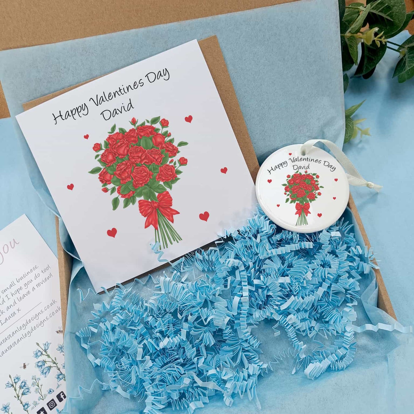Personalised Valentines Day Roses Gift Set