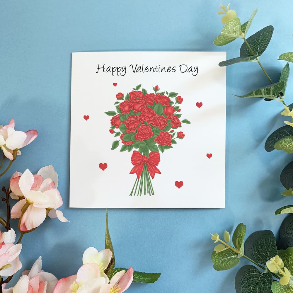 Personalised Roses Valentines Day Card