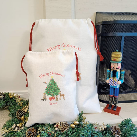 Personalised Woodland Animals Christmas Sacks