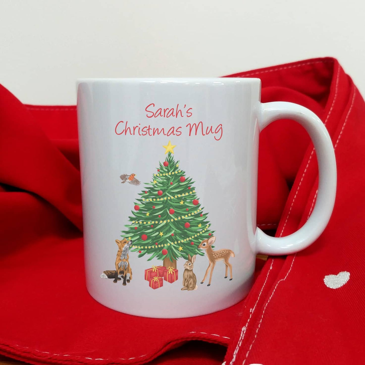 Personalised Woodland Animals Christmas Mug