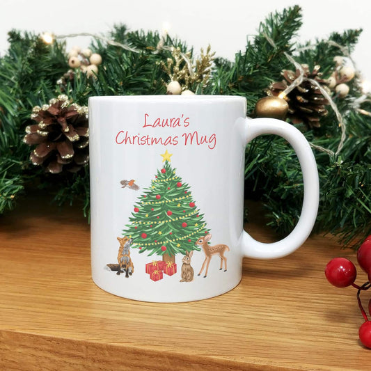 Personalised Woodland Animals Christmas Mug