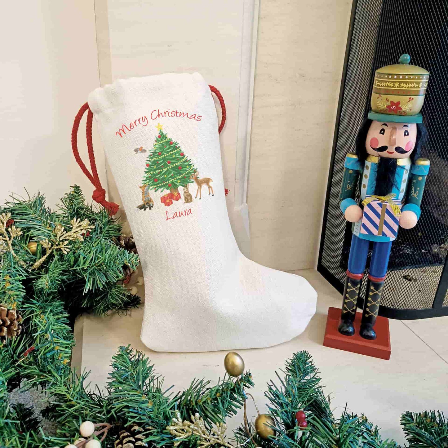 Personalised Woodland Animal Christmas Stocking