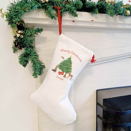 Personalised Woodland Animal Christmas Stocking