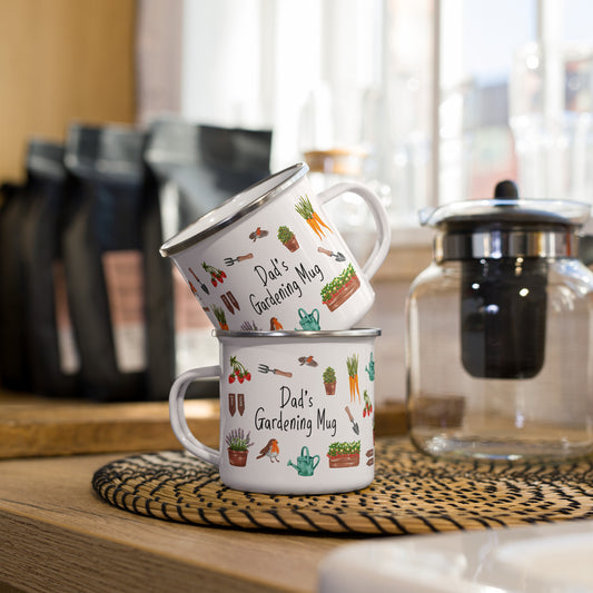 Personalised Gardening Enamel Mug