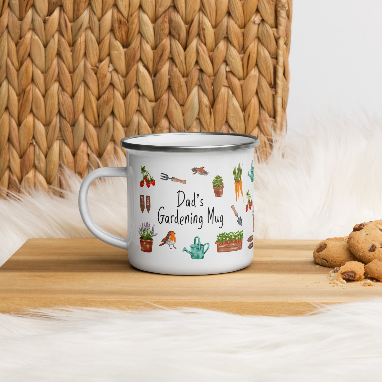 Personalised Gardening Enamel Mug
