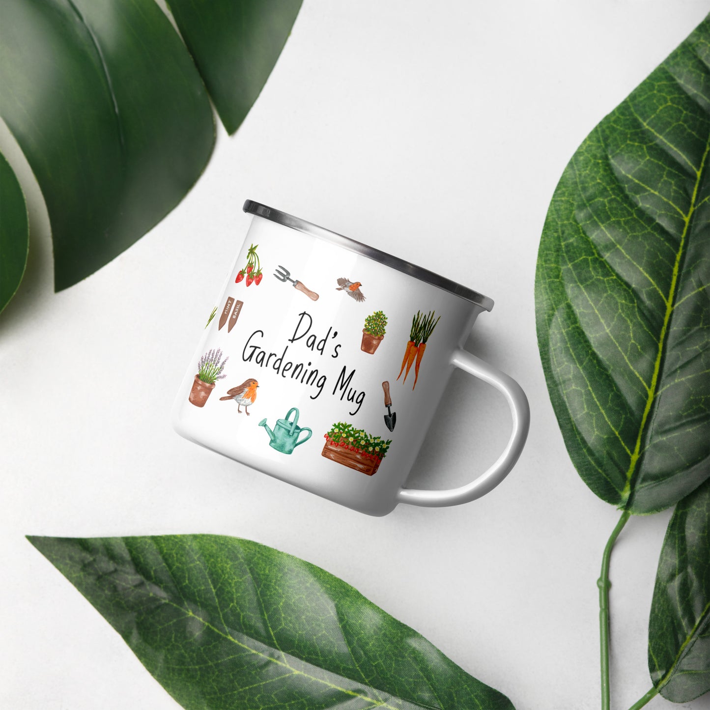 Personalised Gardening Enamel Mug