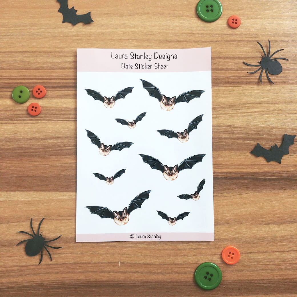 Bats Sticker Sheets | Halloween Themed Stickers