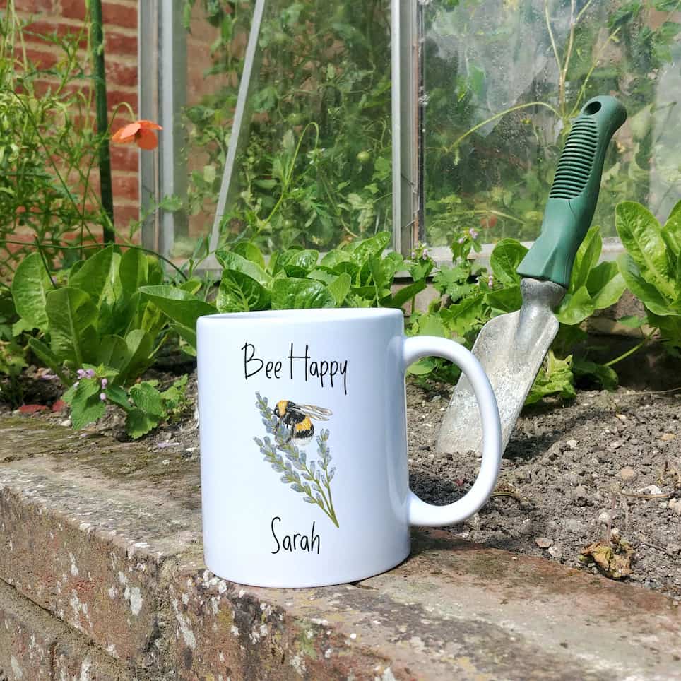 Personalised Bee Happy Mug