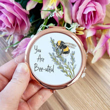 Load image into Gallery viewer, Bee Happy Compact Mirror
