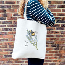 Load image into Gallery viewer, Bee Happy Tote Bag

