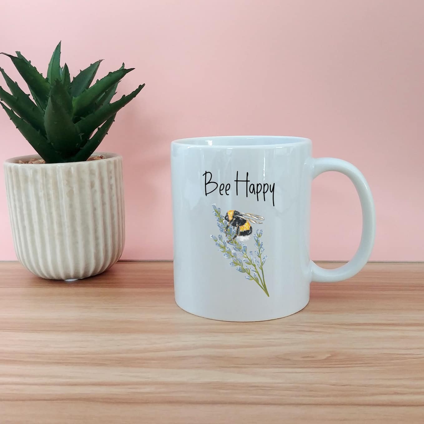 Personalised Bee Happy Mug