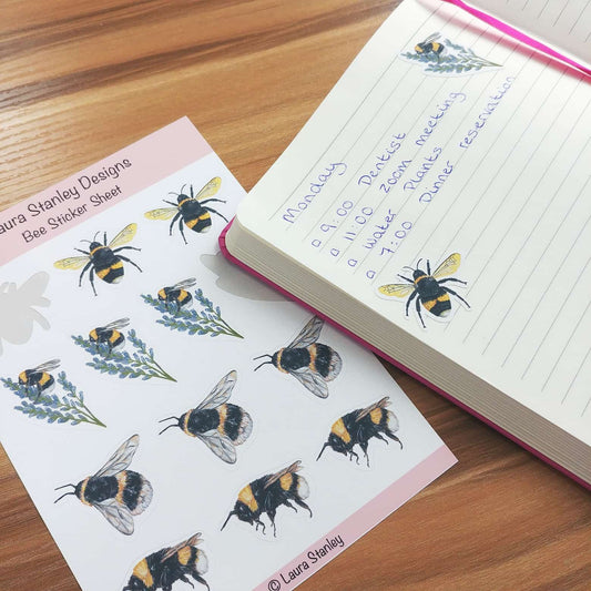 Bumble Bee Planner Sticker Sheet