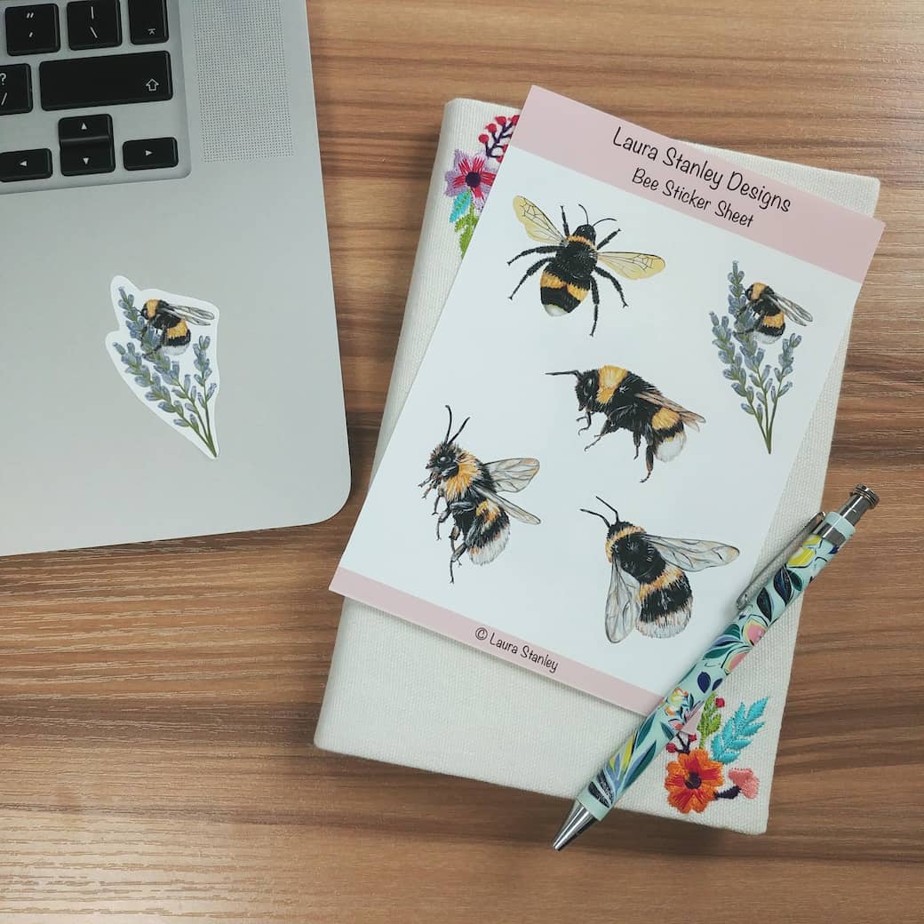 British Bumble Bee Sticker Sheet