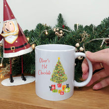 Load image into Gallery viewer, Personalised Christmas Mug | Cat&#39;s Christmas Tree Illustration
