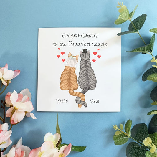 Personalised Cat Wedding Card