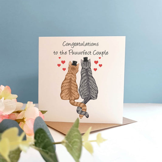 Personalised Cat Wedding Card