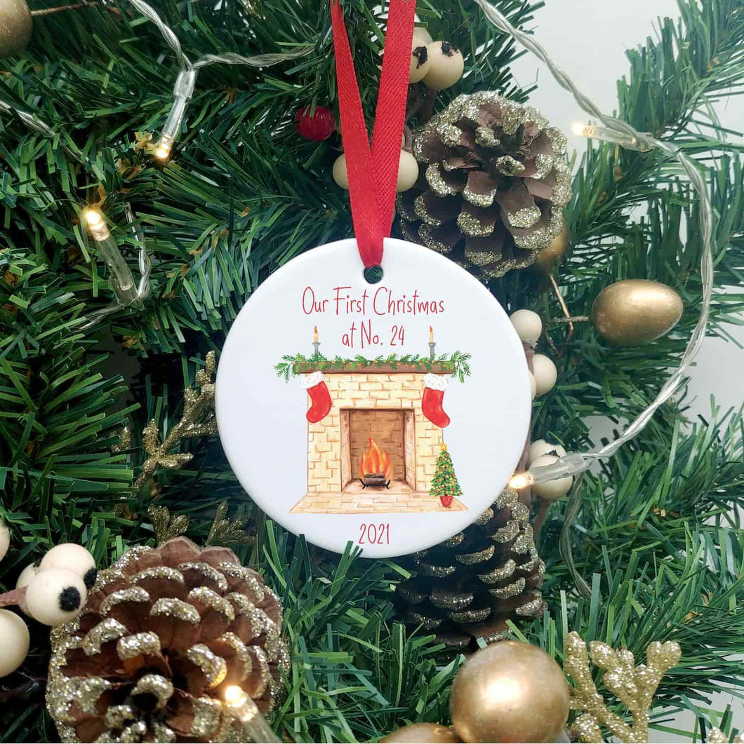 Personalised New Home Christmas Decoration | First Home Ceramic Hanging Ornament